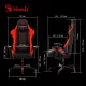 Кресло игровое A4Tech Bloody GC-870 черный/красный ромбик эко.кожа с подголов. крестов. металл. Фото товара с разных ракурсов.