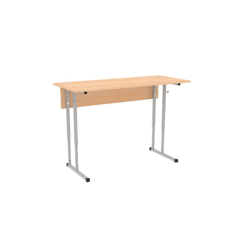 Стол-парта 2-местый регулируемый ПИФАГОР SD-2, 1200х500х580-820 мм, рост 3-7 (130-190 см), серый каркас, ЛДСП бук, 533347 главное фото